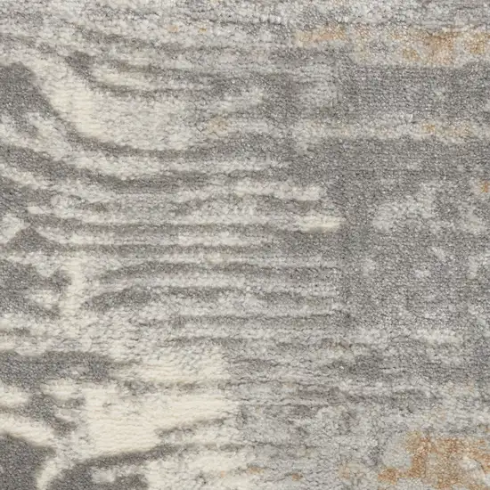 7' Beige Gray And Light Taupe Abstract Distressed Runner Rug Photo 2