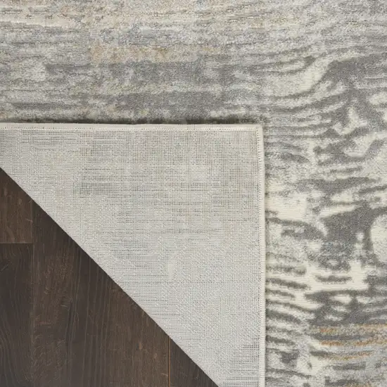 7' Beige Gray And Light Taupe Abstract Distressed Runner Rug Photo 9