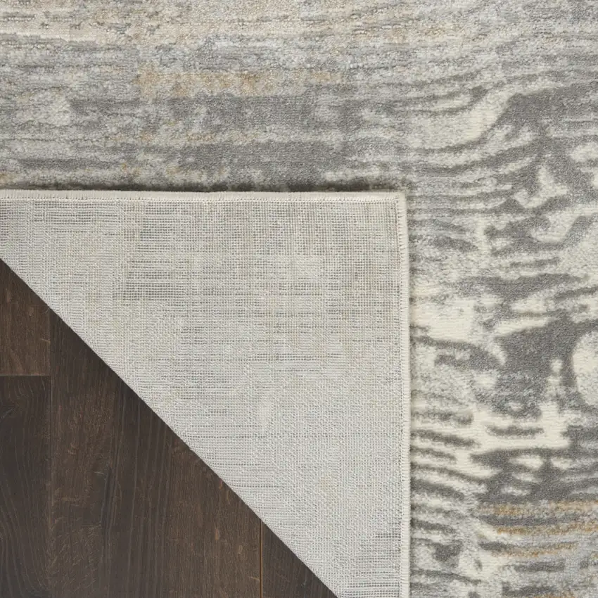 7' Beige Gray And Light Taupe Abstract Distressed Runner Rug Photo 9