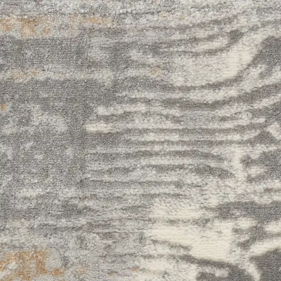 7' Beige Gray And Light Taupe Abstract Distressed Runner Rug Photo 3