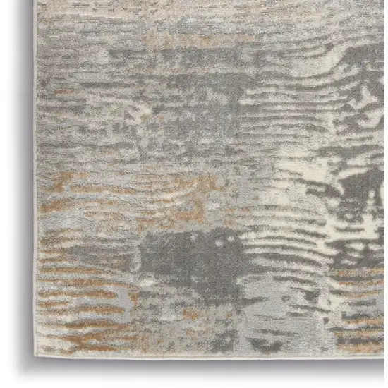 7' Beige Gray And Light Taupe Abstract Distressed Runner Rug Photo 9