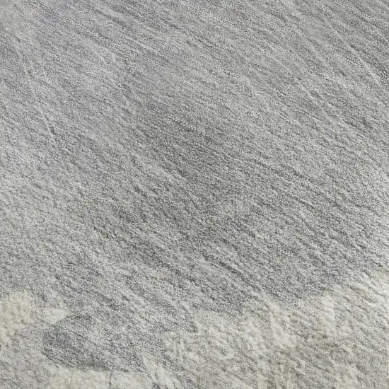 8' Beige Gray And Silver Abstract Washable Area Rug With UV Protection Photo 2