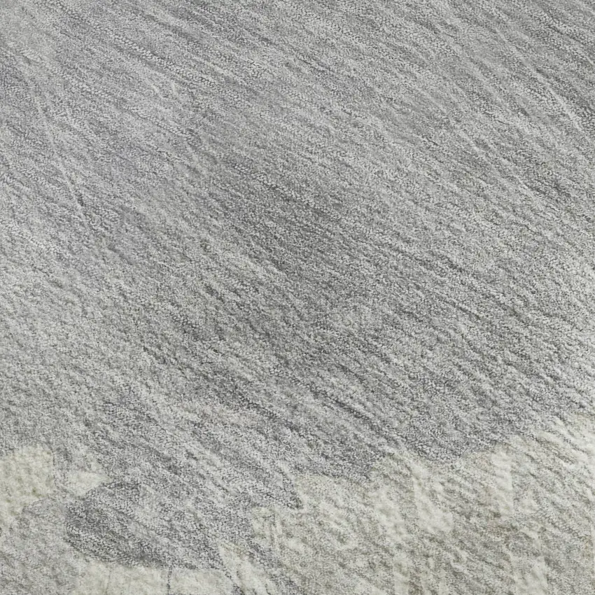 8' Beige Gray And Silver Abstract Washable Area Rug With UV Protection Photo 2