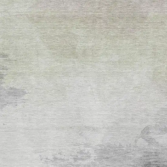 8' Beige Gray And Silver Abstract Washable Area Rug With UV Protection Photo 2