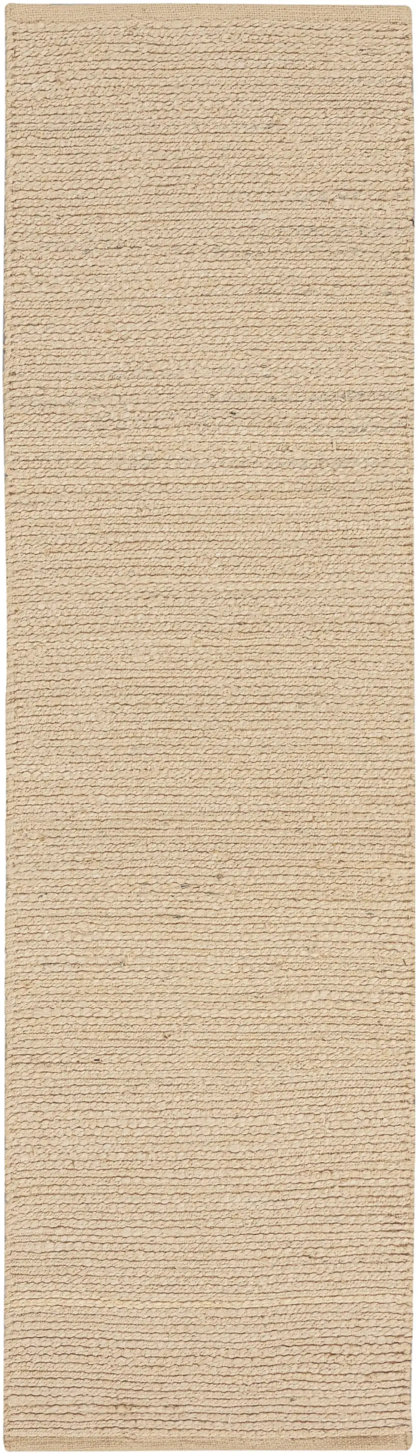 6' Beige Hand Woven Runner Rug Photo 4