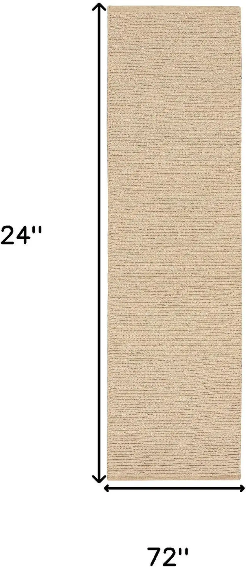 6' Beige Hand Woven Runner Rug Photo 3