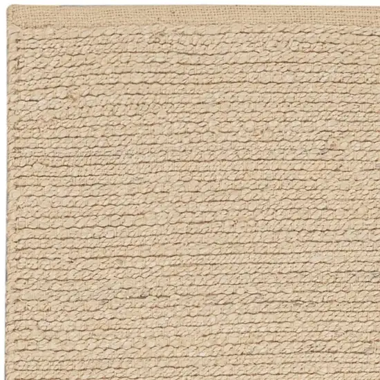 6' Beige Hand Woven Runner Rug Photo 4