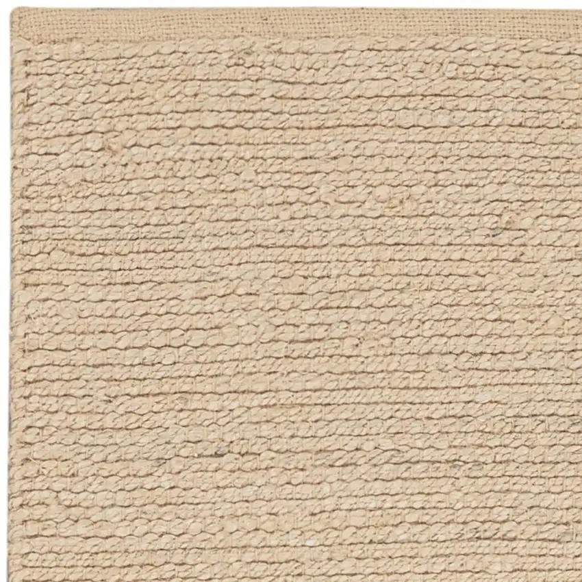 6' Beige Hand Woven Runner Rug Photo 4