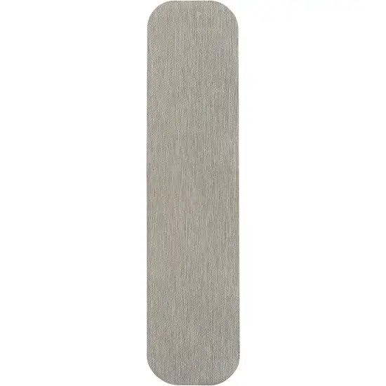 8' Beige Indoor Outdoor Runner Rug Photo 1