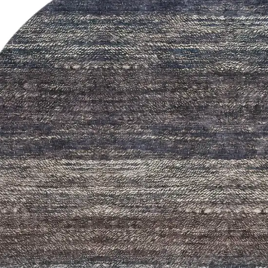 8' Beige Ivory And Blue Ombre Washable Round Rug With UV Protection Photo 3