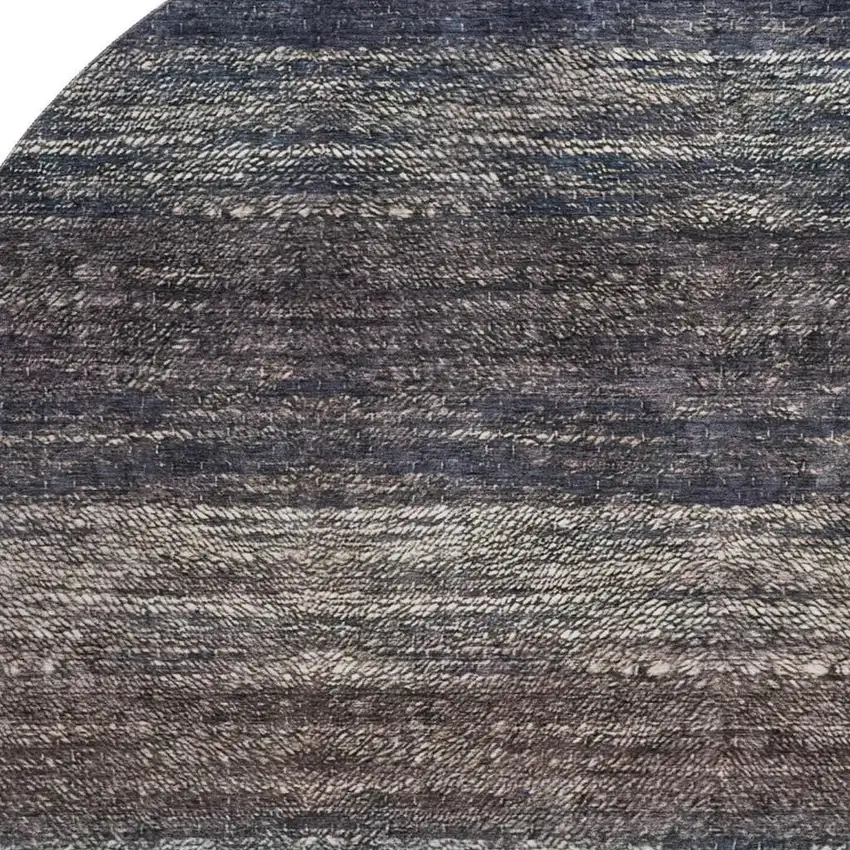 8' Beige Ivory And Blue Ombre Washable Round Rug With UV Protection Photo 3