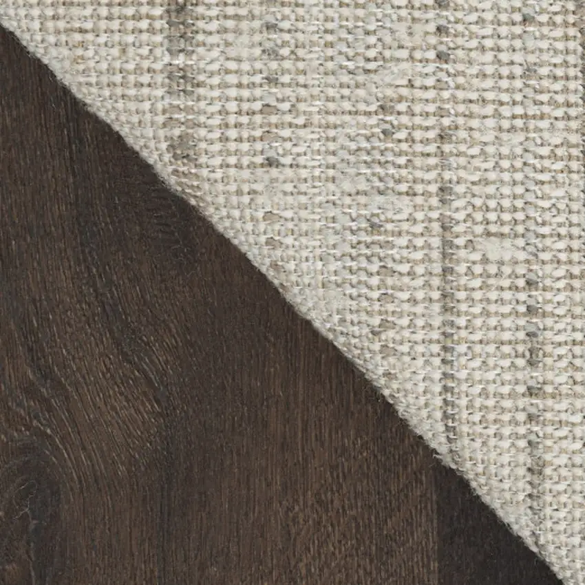 8' Beige Ivory And Brown Abstract Distressed Runner Rug Photo 7