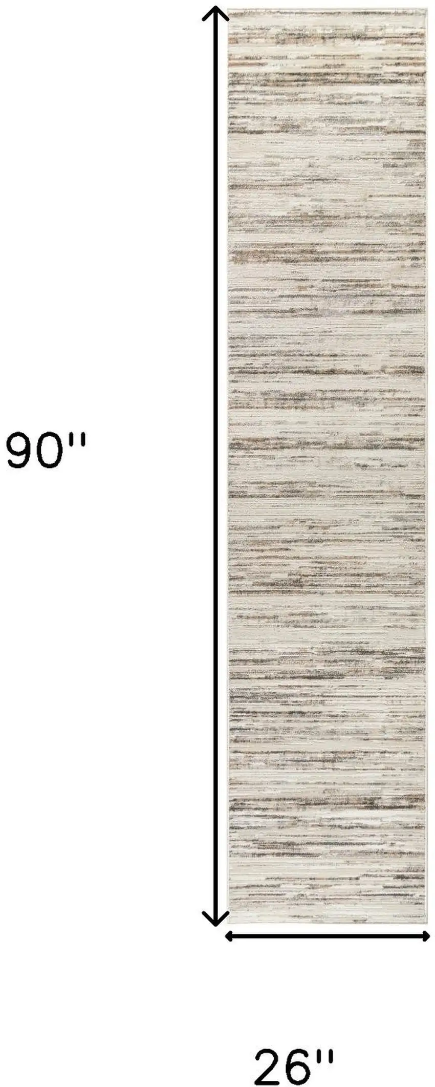 8' Beige Ivory And Brown Abstract Distressed Runner Rug Photo 3