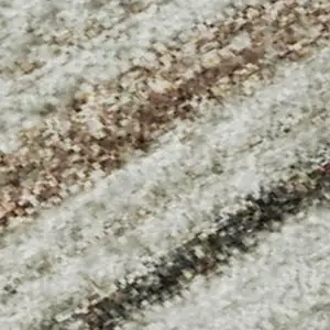 Photo of 8' Beige Ivory And Brown Striped Washable Round Rug With UV Protection