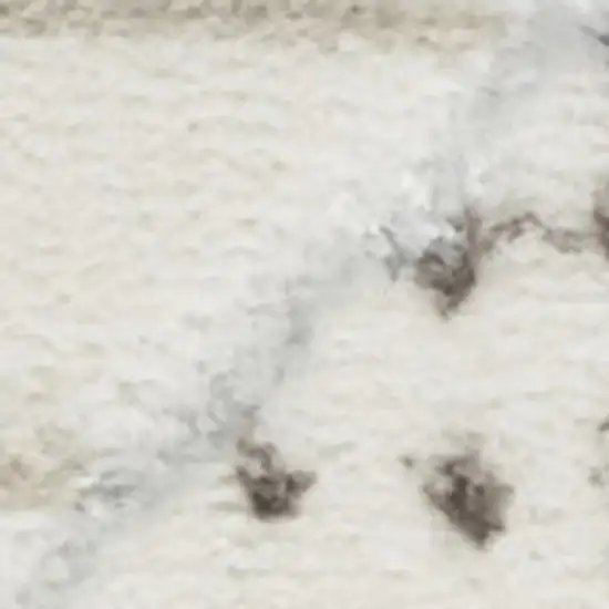 8' Beige Ivory and Gray Geometric Non Skid Runner Rug Photo 3