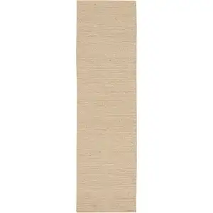 Photo of 10' Beige Jute Hand Woven Runner Rug