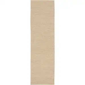 Photo of 12' Beige Jute Hand Woven Runner Rug