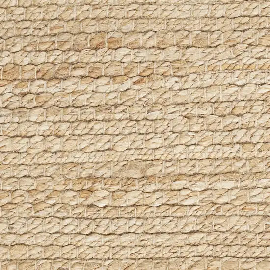 4' Beige Jute Hand Woven Square Rug Photo 1