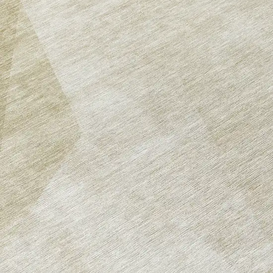 8' Beige Khaki And Taupe Round Abstract Washable Indoor Outdoor Area Rug Photo 8