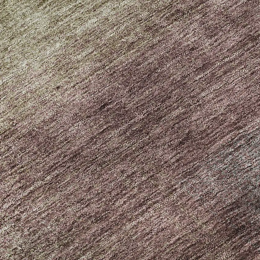 8' Beige Mauve And Brown Abstract Washable Round Rug With UV Protection Photo 9