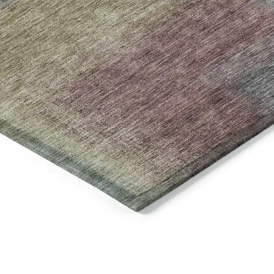 8' Beige Mauve And Brown Round Abstract Washable Indoor Outdoor Area Rug Photo 3