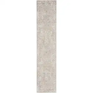 Photo of 10' Beige Oriental Power Loom Washable Runner Rug