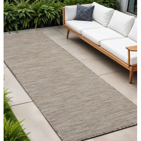 8' Beige Power Loom Runner Rug Photo 1