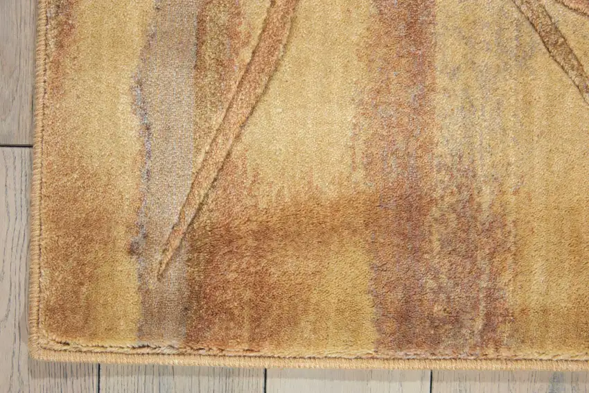 8' Beige Red And Orange Floral Non Skid Runner Rug Photo 7