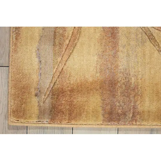 8' Beige Red And Orange Floral Non Skid Runner Rug Photo 7