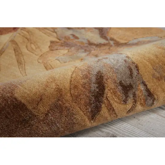 10' Beige Red And Orange Floral Non Skid Runner Rug Photo 9