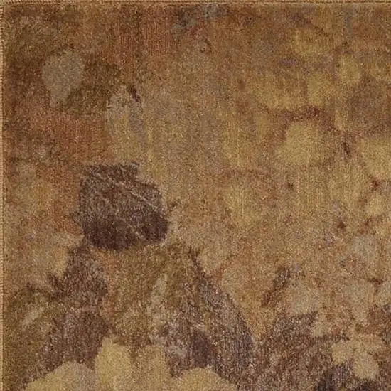 8' Beige Red And Yellow Floral Non Skid Runner Rug Photo 6