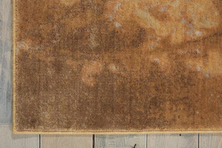 8' Beige Red And Yellow Floral Non Skid Runner Rug Photo 7