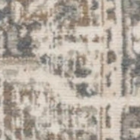 8' Gray And Beige Medallion Round Rug Photo 5