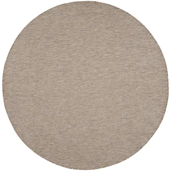 8' Beige Round Indoor Outdoor Area Rug Photo 3