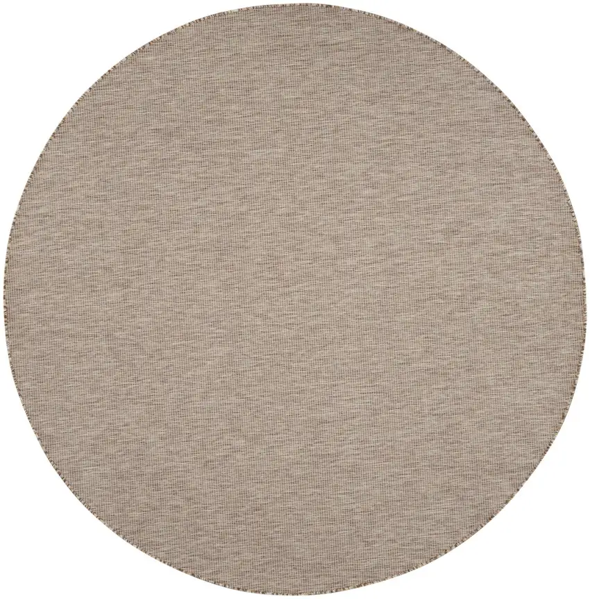 8' Beige Round Indoor Outdoor Area Rug Photo 3