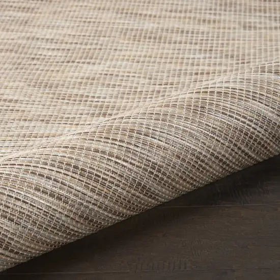 8' Beige Round Indoor Outdoor Area Rug Photo 9