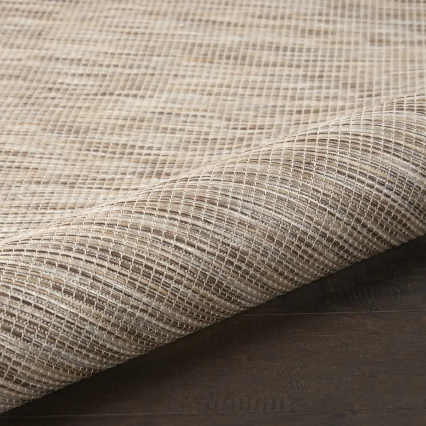 8' Beige Round Indoor Outdoor Area Rug Photo 9
