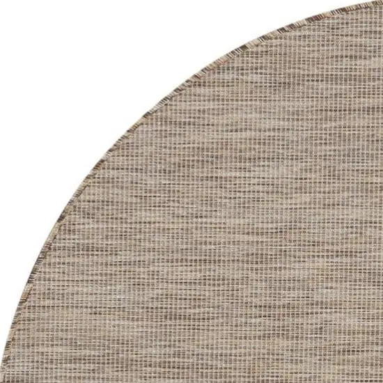 6' Beige Round Power Loom Area Rug Photo 4