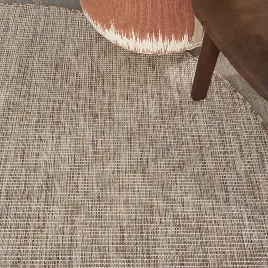 6' Beige Round Power Loom Area Rug Photo 4