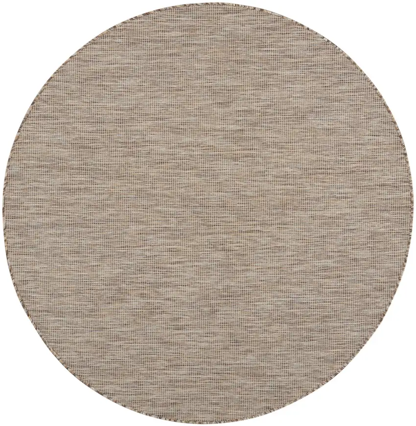 6' Beige Round Power Loom Area Rug Photo 3
