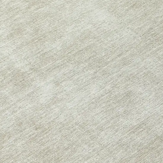 8' Beige Round Washable Indoor Outdoor Area Rug Photo 4