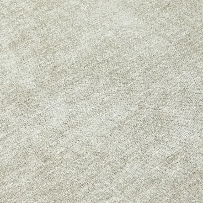 8' Beige Round Washable Indoor Outdoor Area Rug Photo 4