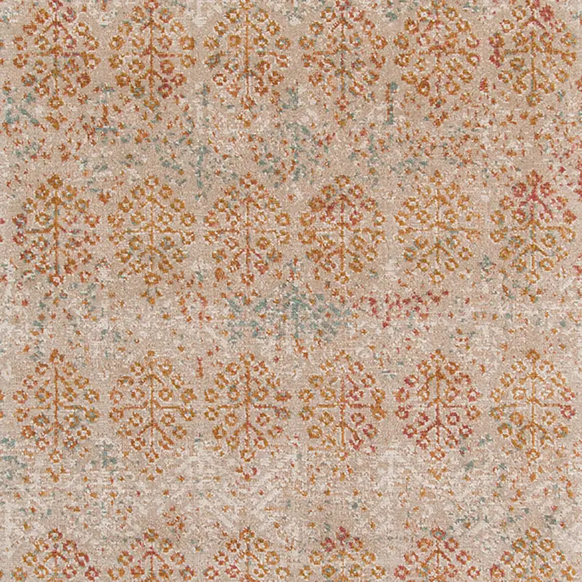 7' Beige Southwestern Power Loom Runner Rug With Fringe Photo 7