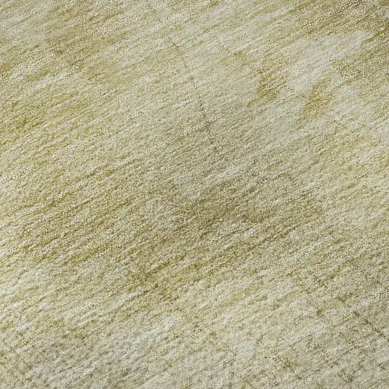 8' Beige Tan And Ivory Floral Washable Round Rug With UV Protection Photo 9