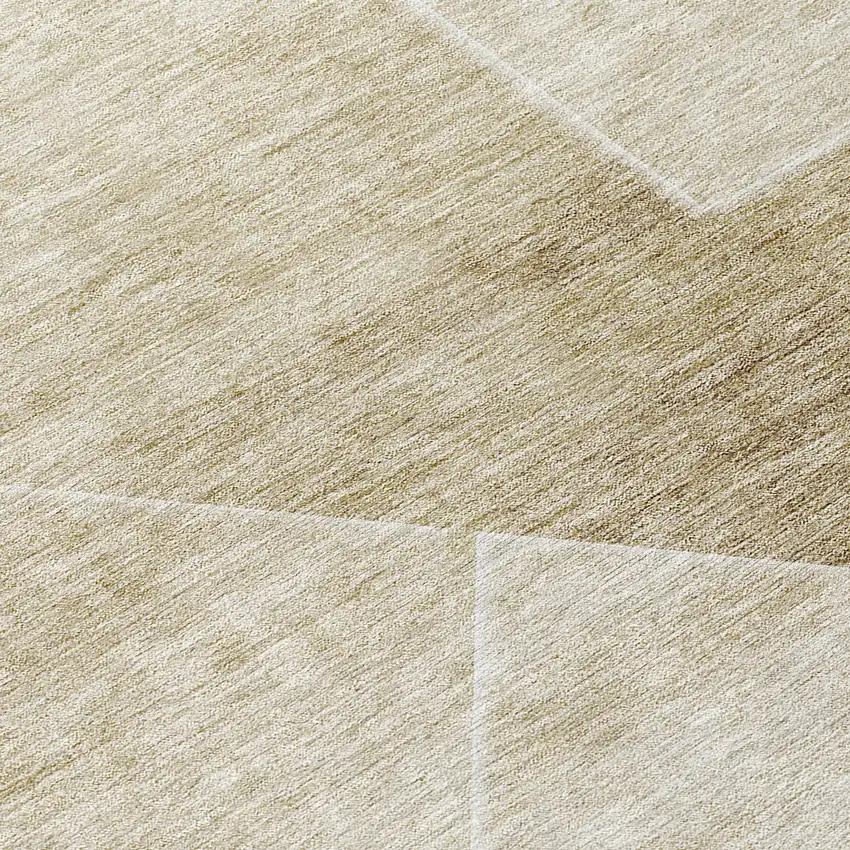 8' Beige Tan And Ivory Round Abstract Washable Indoor Outdoor Area Rug Photo 8