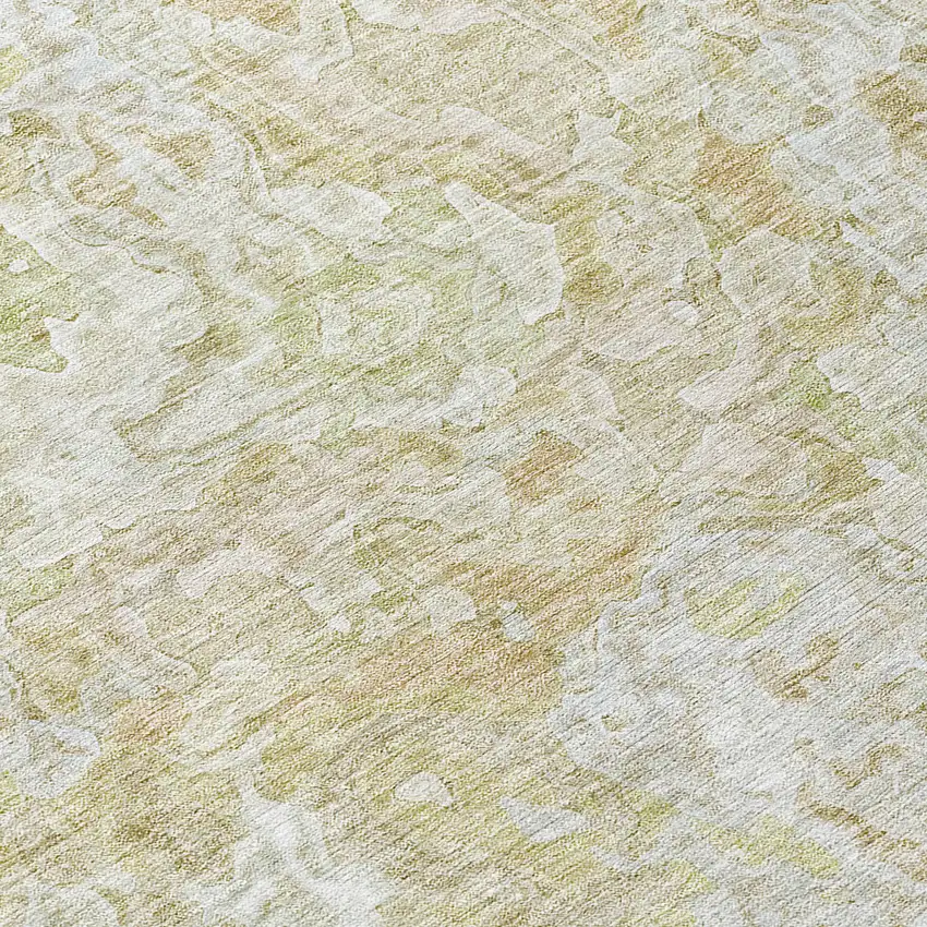 8' Beige Tan And Taupe Round Abstract Washable Indoor Outdoor Area Rug Photo 9