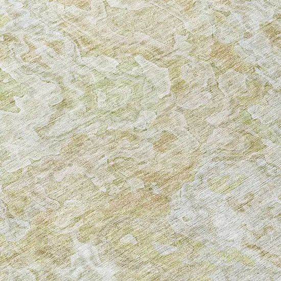 8' Beige Tan And Taupe Round Abstract Washable Indoor Outdoor Area Rug Photo 9