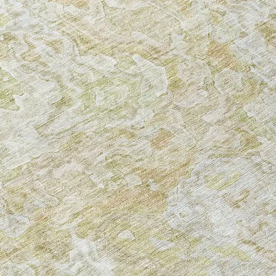 8' Beige Tan And Taupe Round Abstract Washable Indoor Outdoor Area Rug Photo 9