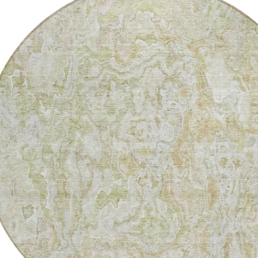 8' Beige Tan And Taupe Round Abstract Washable Indoor Outdoor Area Rug Photo 5