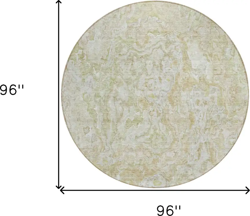 8' Beige Tan And Taupe Round Abstract Washable Indoor Outdoor Area Rug Photo 3